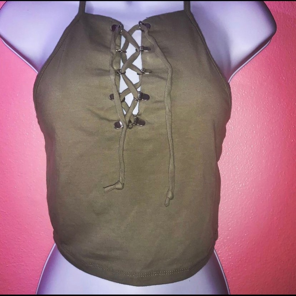New Ambiance olive green crop top